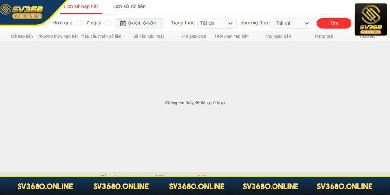 Lỗi nạp tiền SV368 - Cách khắc phục và lưu ý quan trọng 4 Cần kiểm tra lịch sử giao dịch để theo sát tiến độ nạp tiền
